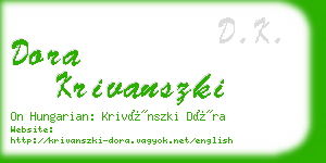 dora krivanszki business card